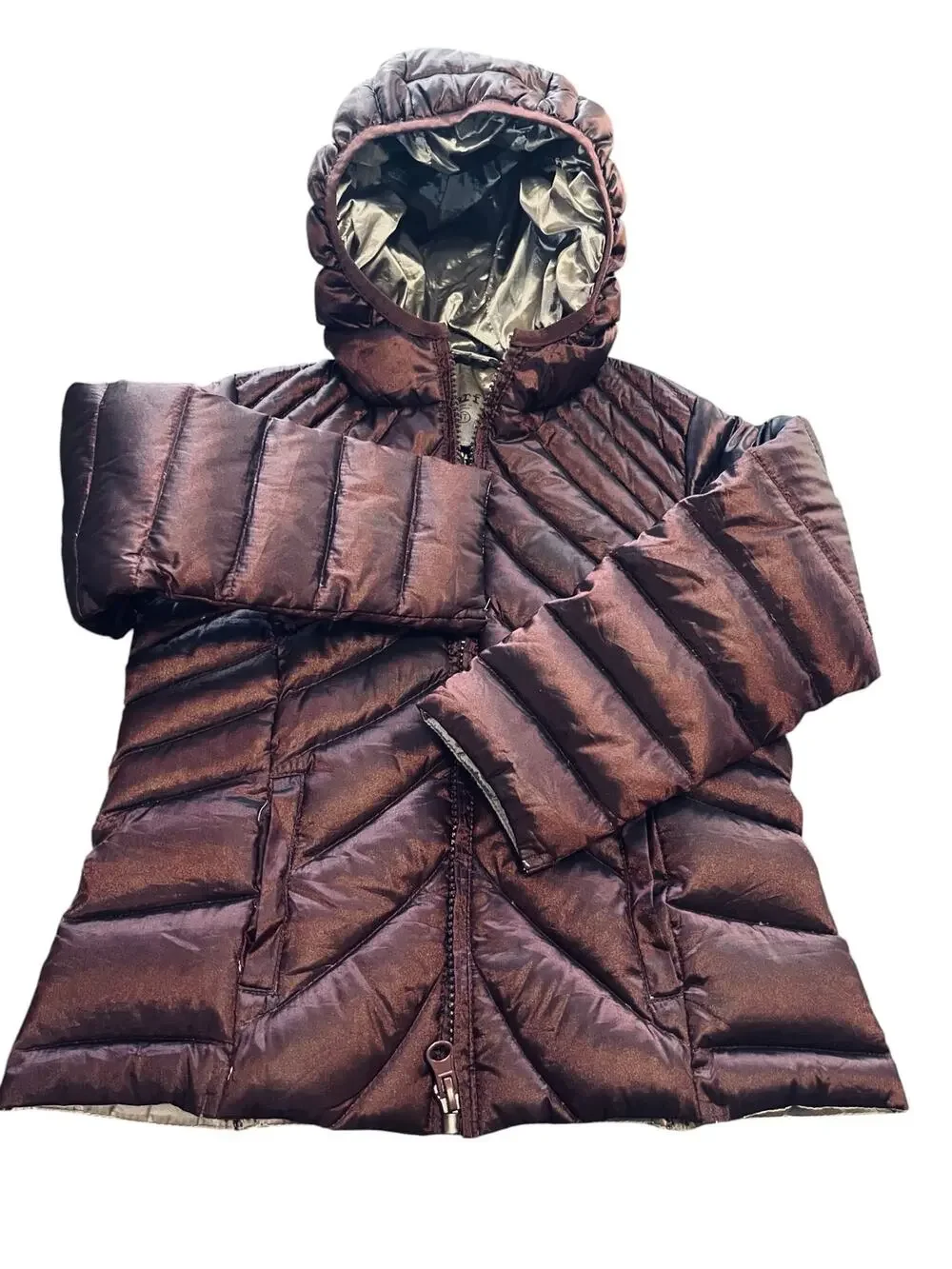 Sugar Fly Jacket/Down-Toddler-3T-Plum-Hood-quilted-light weight-Pack able-1161